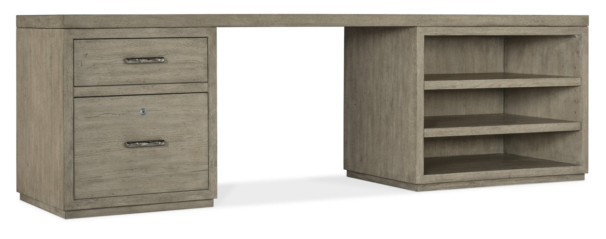 Linville Falls 96" Desk with One File and Open Desk Cabinet Office Desks| Hooker