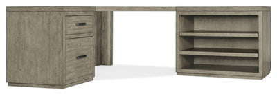 Linville Falls Corner Desk with File and Open Desk Cabinet - Al Rugaib Furniture