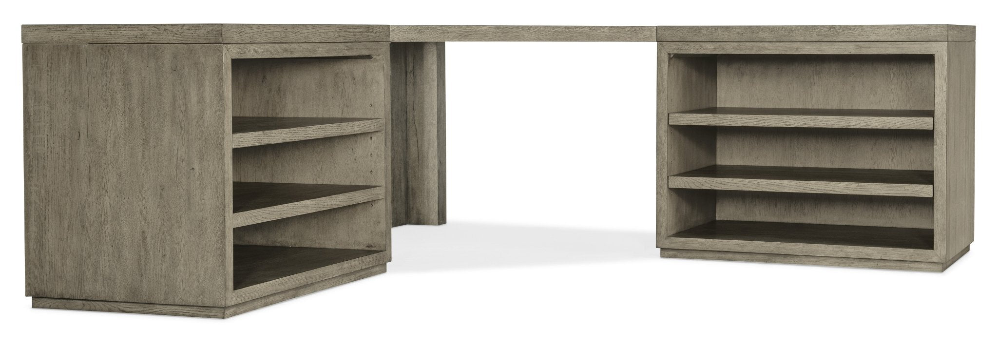 Linville Falls Corner Desk with Two Open Desk Cabinets Office Desks| Hooker