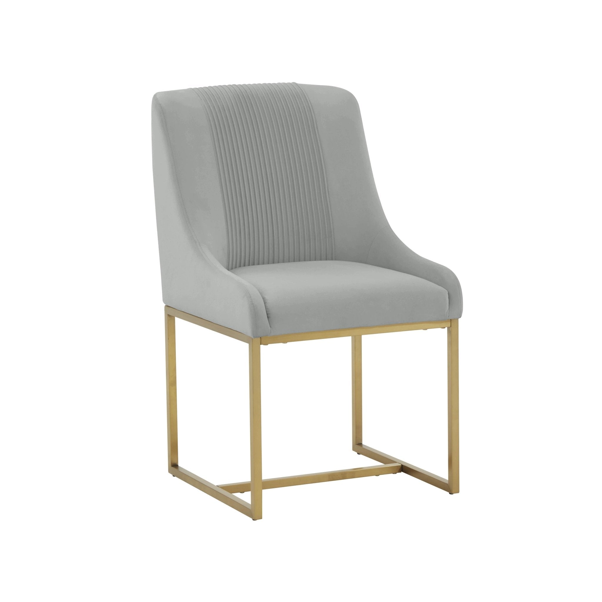 Lisa Grey Pleated Velvet Dining Chair Dining Chairs| TOV