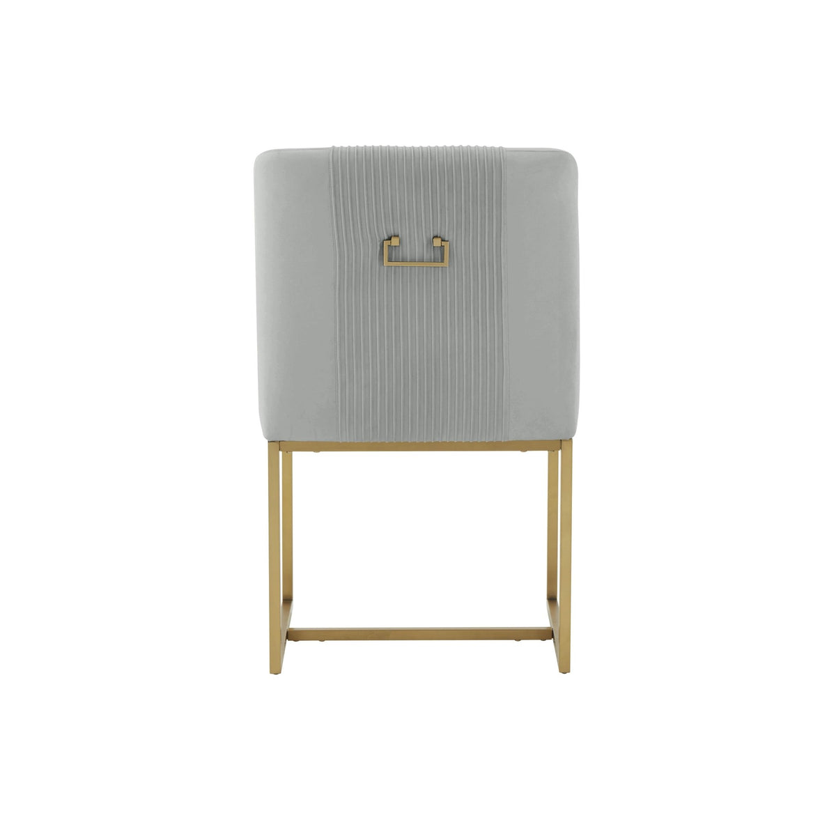 Lisa Grey Pleated Velvet Dining Chair Dining Chairs| TOV