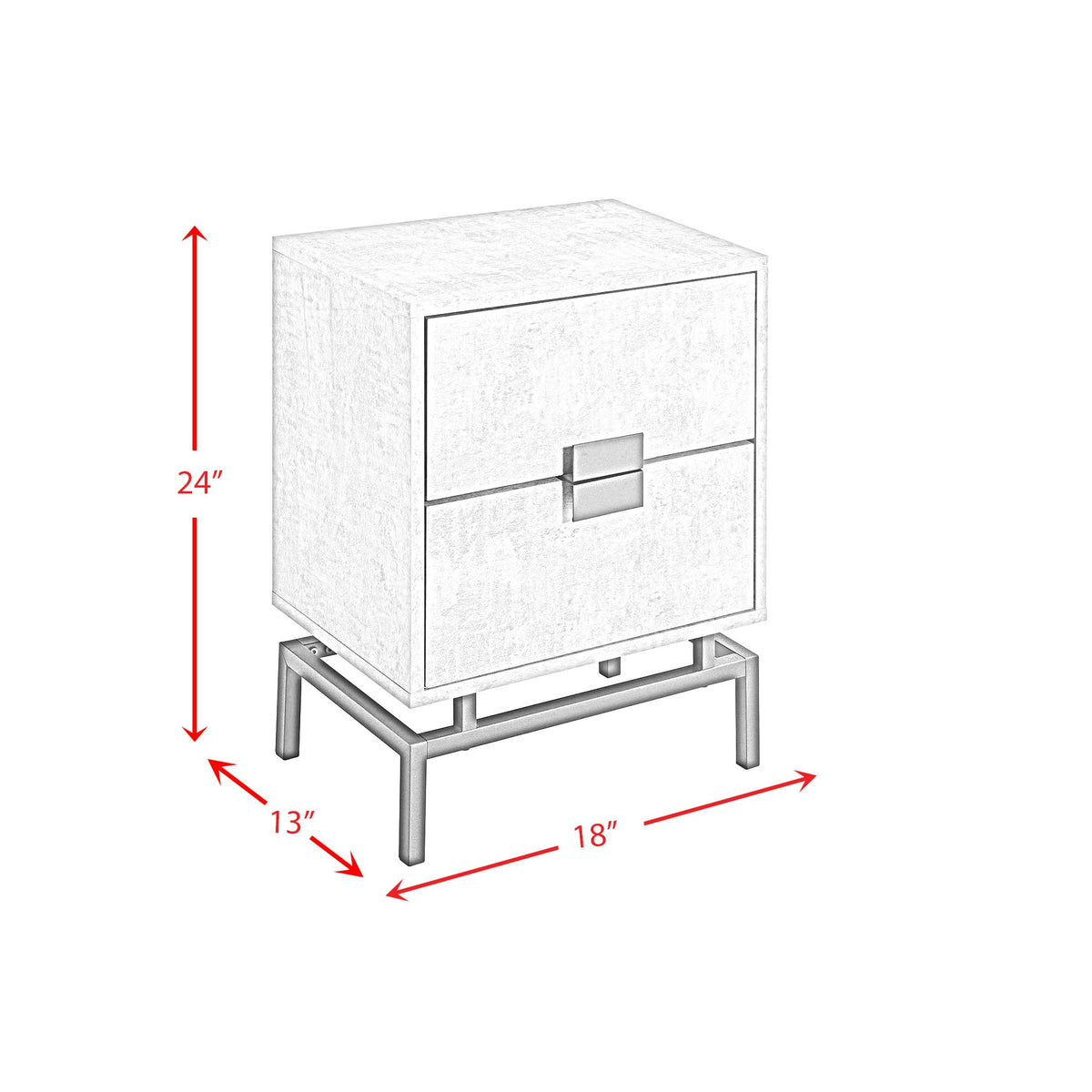 Lola Accent Nightstand with Cement Top in Black Nightstands| ROOTS FURNITURE