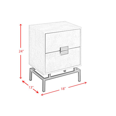 Lola Accent Nightstand with Cement Top in Black - Al Rugaib Furniture