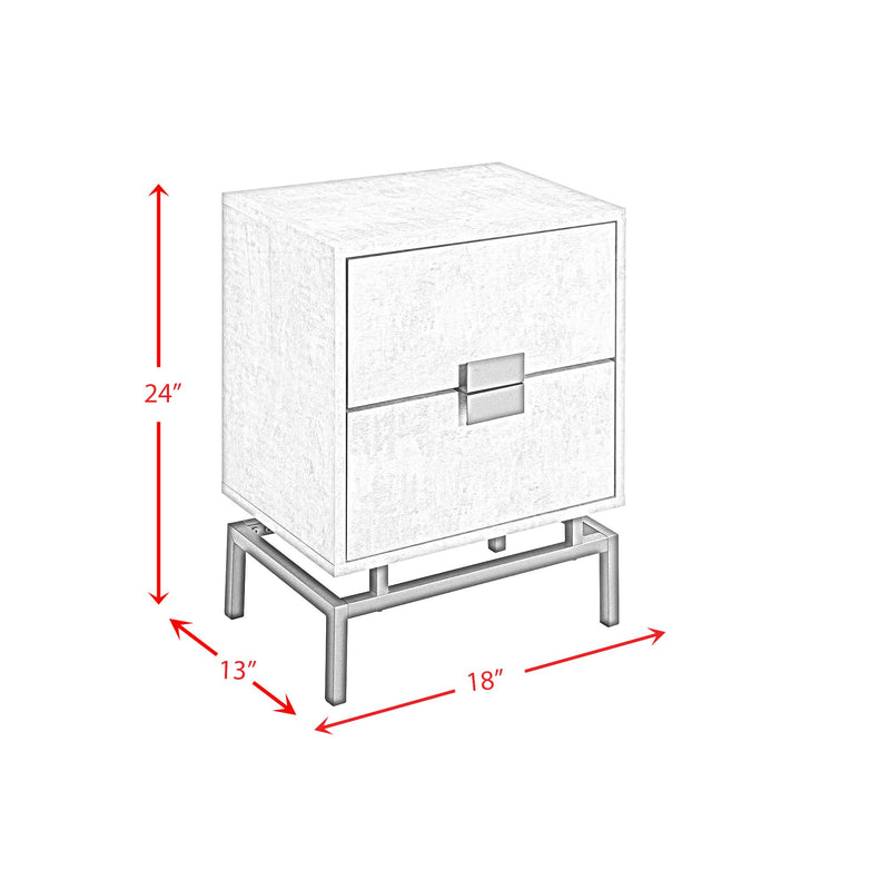 Lola Accent Nightstand with Cement Top in Black - Al Rugaib Furniture