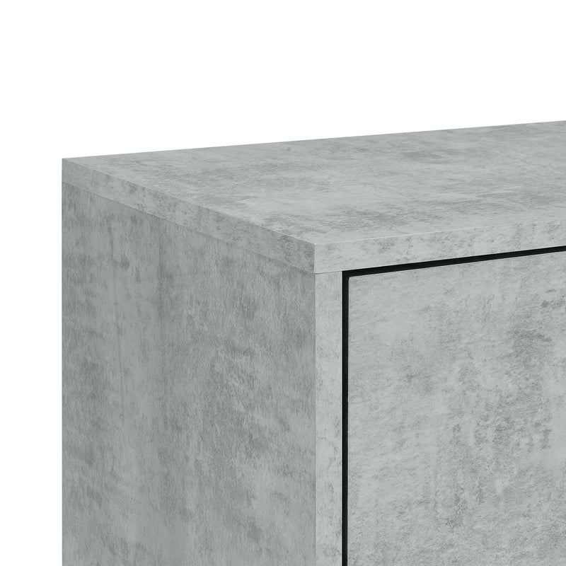 Lola Accent Nightstand with Cement Top in Black - Al Rugaib Furniture