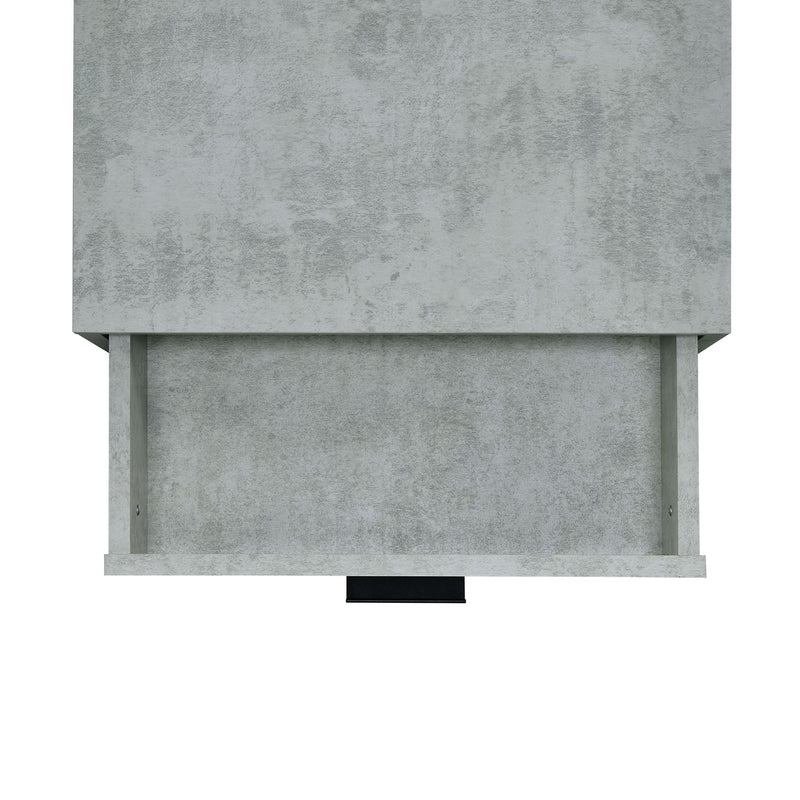 Lola Accent Nightstand with Cement Top in Black - Al Rugaib Furniture