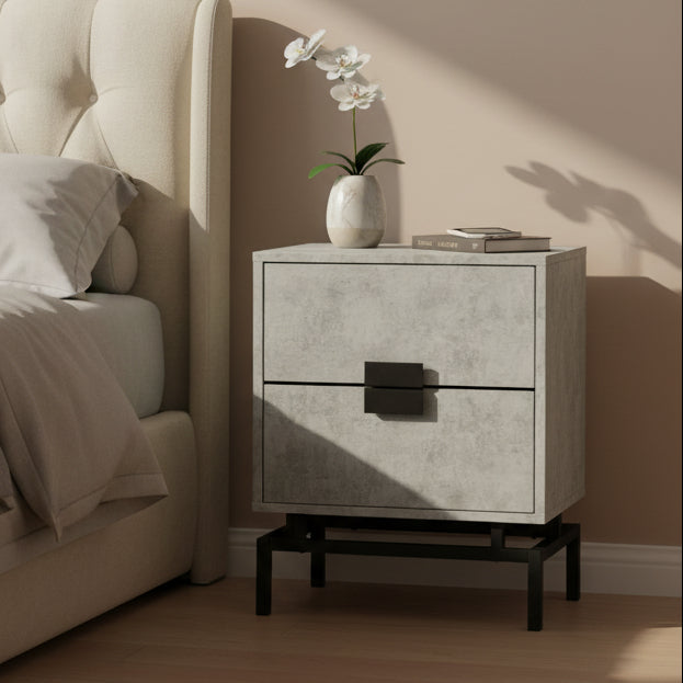 Lola Accent Nightstand with Cement Top in Black Nightstands| ROOTS FURNITURE