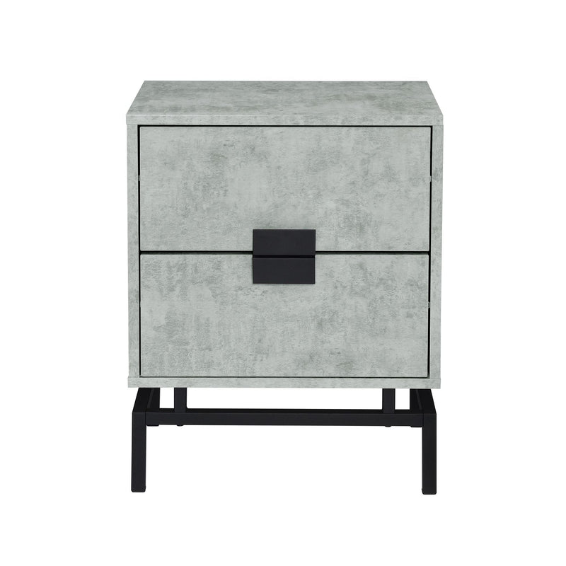 Lola Accent Nightstand with Cement Top in Black - Al Rugaib Furniture