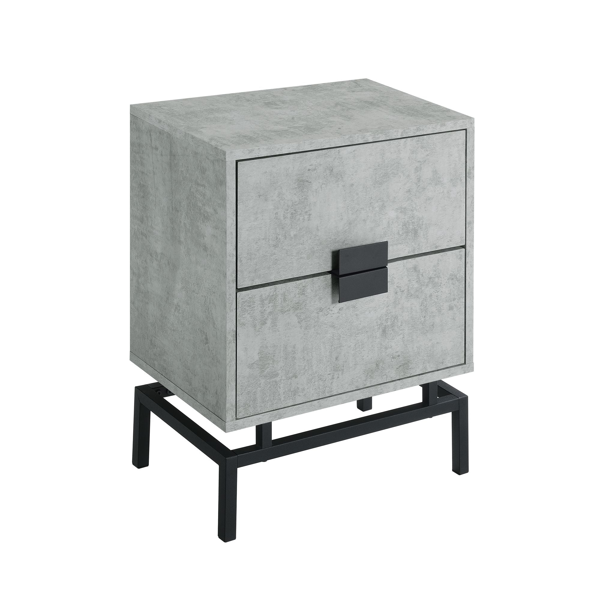 Lola Accent Nightstand with Cement Top in Black Nightstands| ROOTS FURNITURE