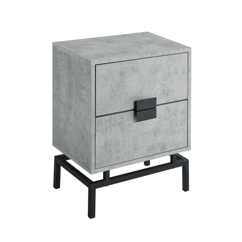Lola Accent Nightstand with Cement Top in Black - Al Rugaib Furniture