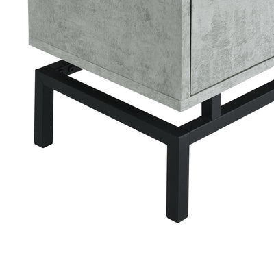 Lola Accent Nightstand with Cement Top in Black - Al Rugaib Furniture