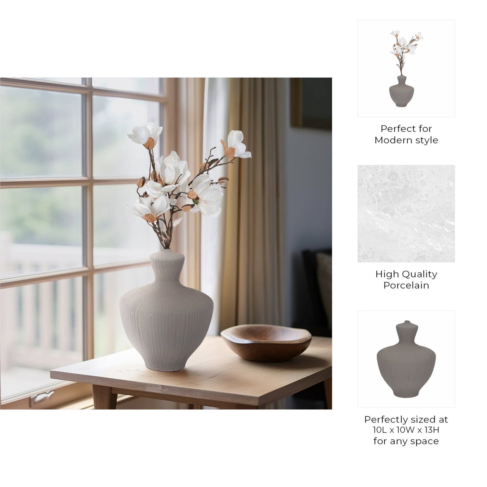 LOMBOK VASE, GRAY Vases and Jars| Sagebrook Home