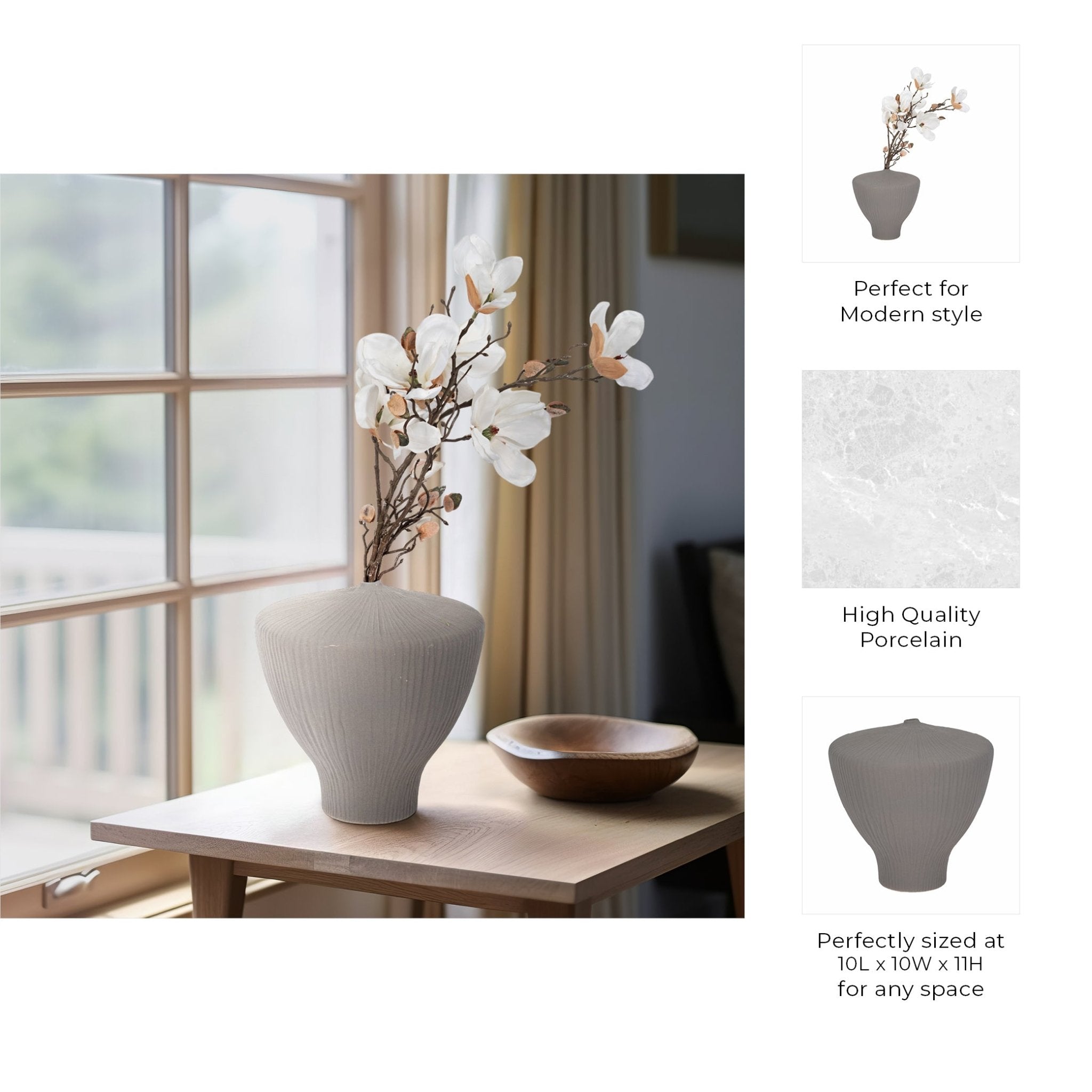 LOMBOK VASE, GRAY Vases and Jars| Sagebrook Home