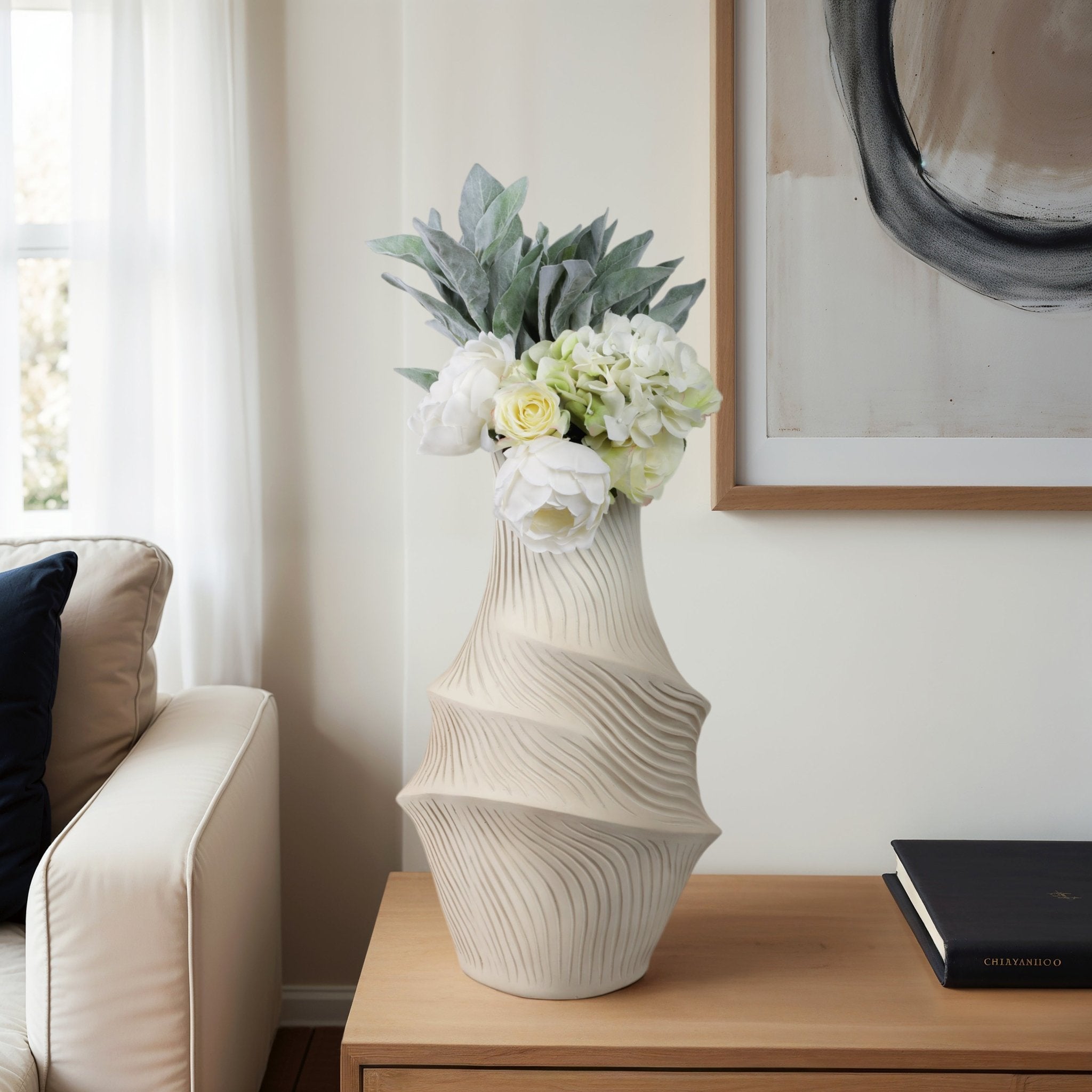Lommel Carved Vase Vases and Jars| Sagebrook Home