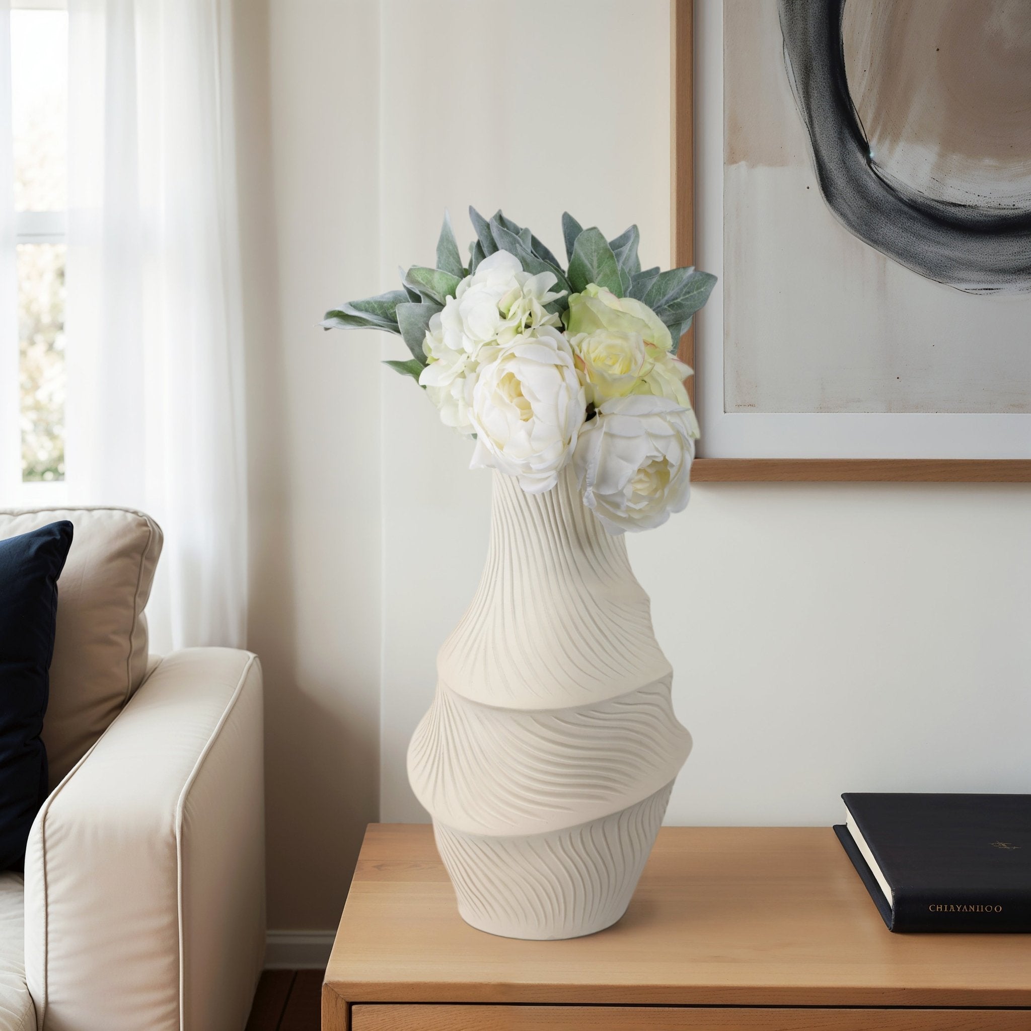 Lommel Carved Vase Vases and Jars| Sagebrook Home