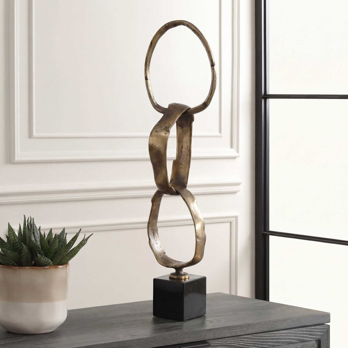 Loopform Brass Ring Sculpture Table Decors| Uttermost