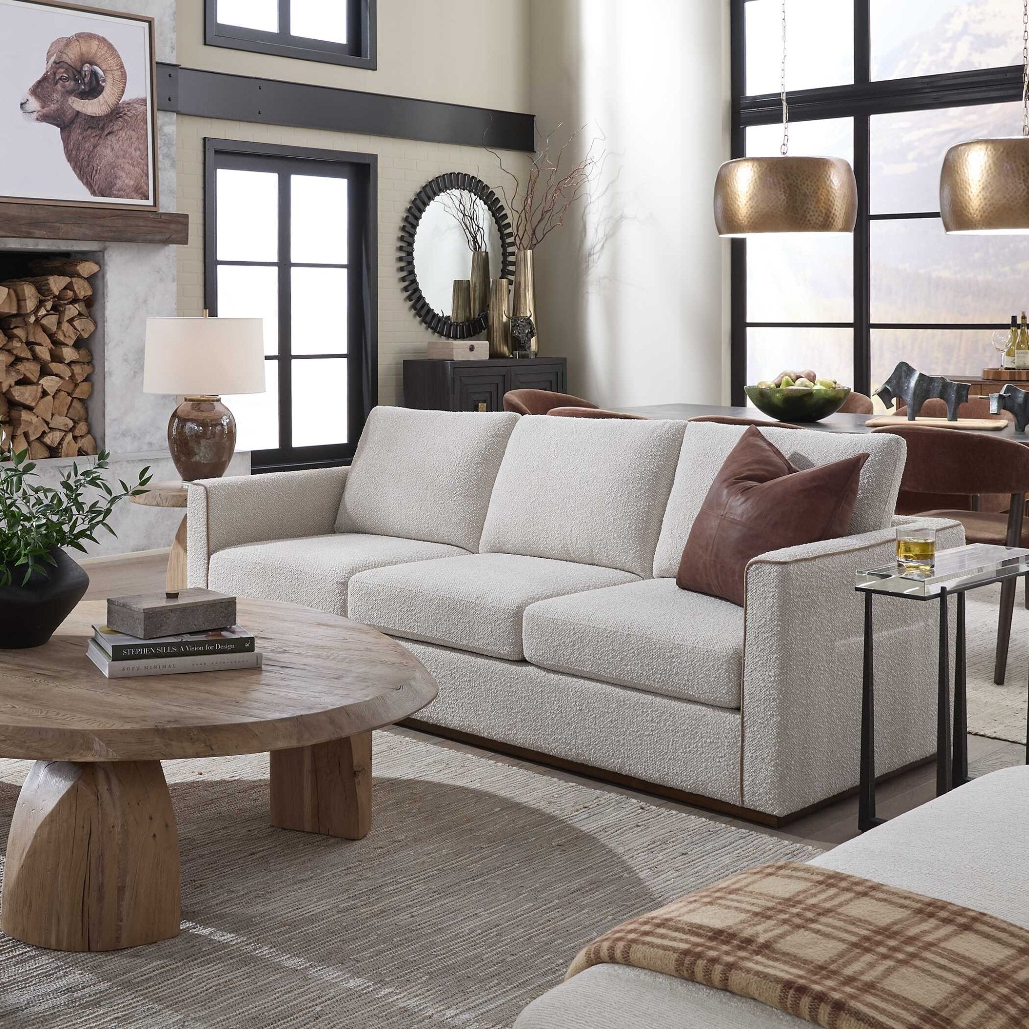 Lorien Cream Boucle Sofa Sofas & Loveseats| Uttermost