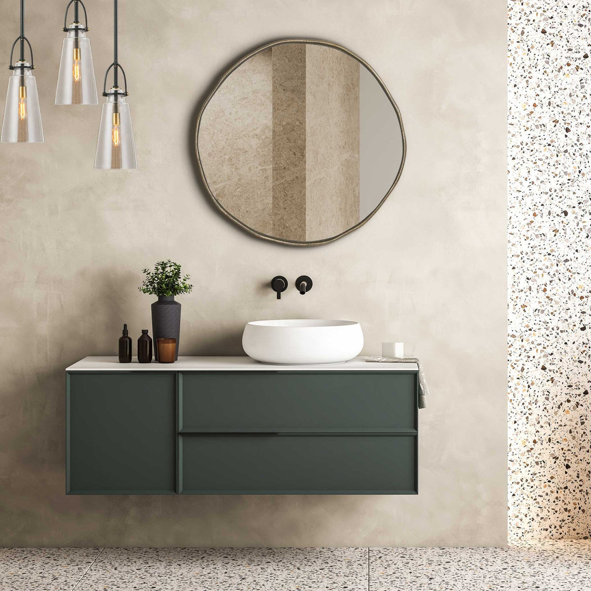 Lowen Round Brass Mirror Mirrors| Uttermost
