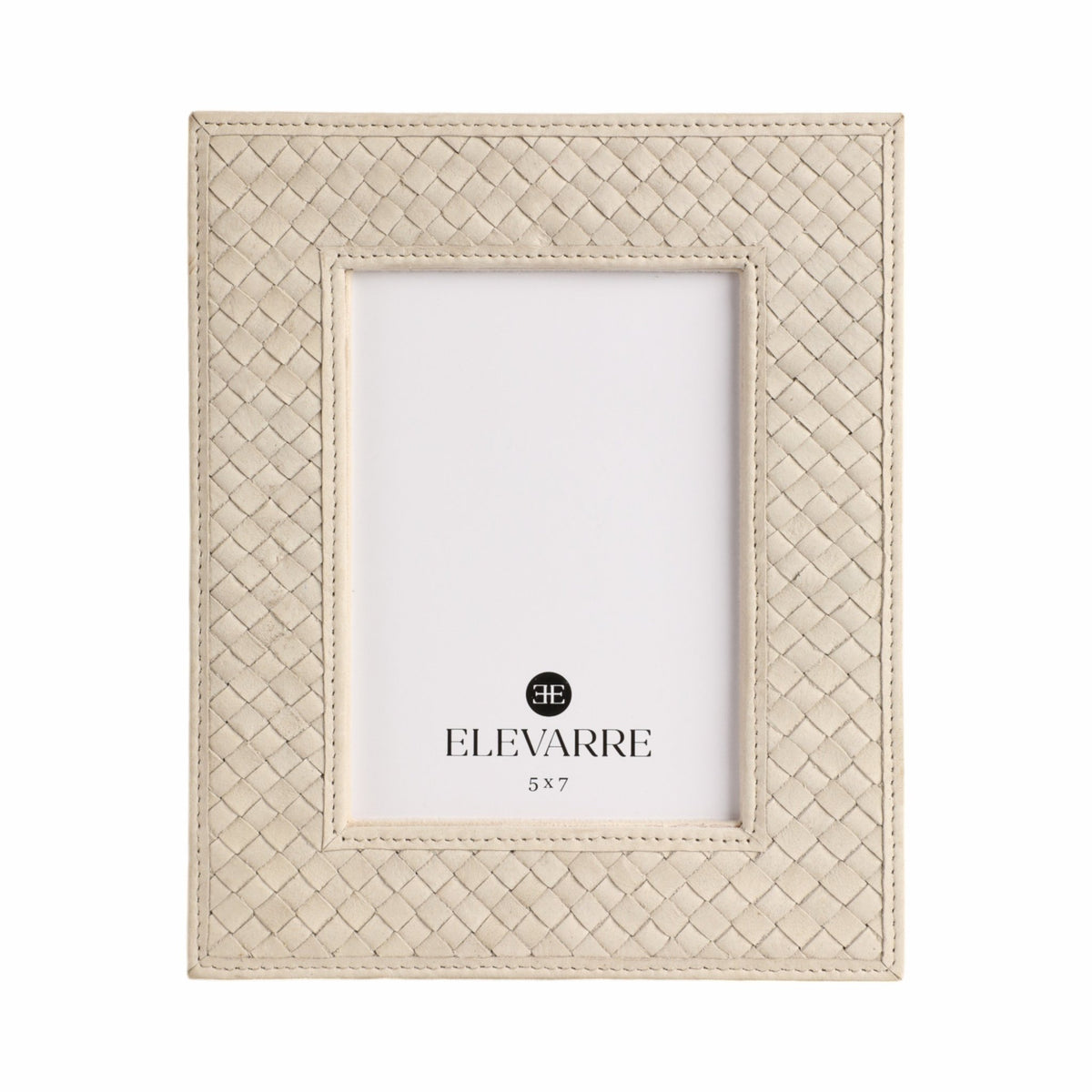 LUANDA LETHER 4X6" PHOTO FRAME, CREAM Table Decors| Sagebrook Home