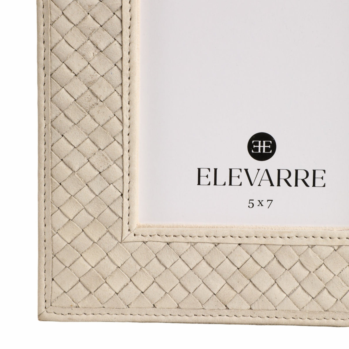 LUANDA LETHER 4X6" PHOTO FRAME, CREAM Table Decors| Sagebrook Home