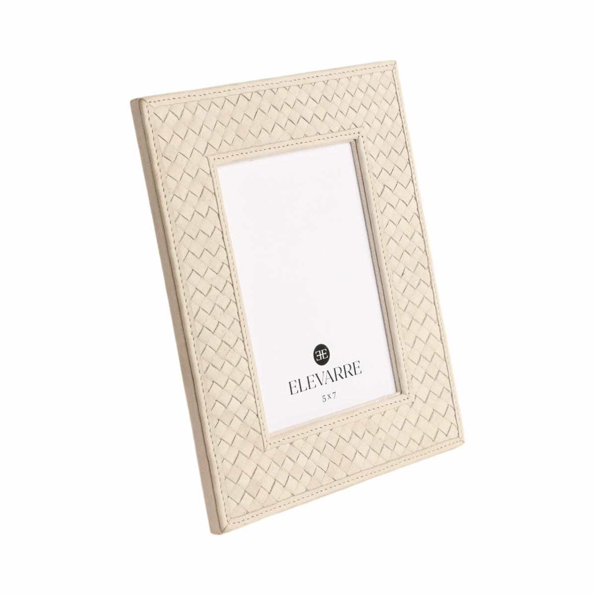 LUANDA LETHER 4X6" PHOTO FRAME, CREAM Table Decors| Sagebrook Home