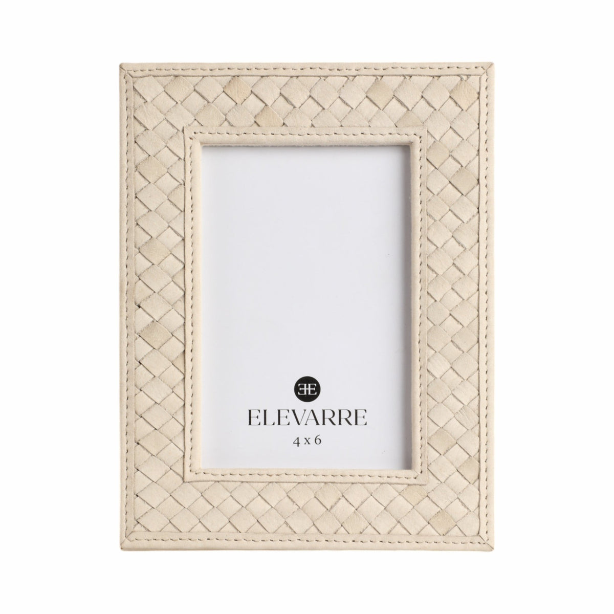 LUANDA LETHER 5X7 PHOTO FRAME, CREAM Table Decors| Sagebrook Home