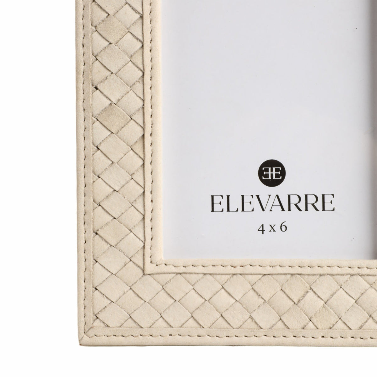 LUANDA LETHER 5X7 PHOTO FRAME, CREAM Table Decors| Sagebrook Home