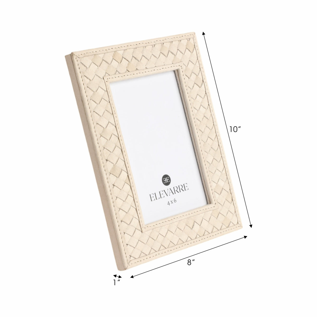 LUANDA LETHER 5X7 PHOTO FRAME, CREAM Table Decors| Sagebrook Home