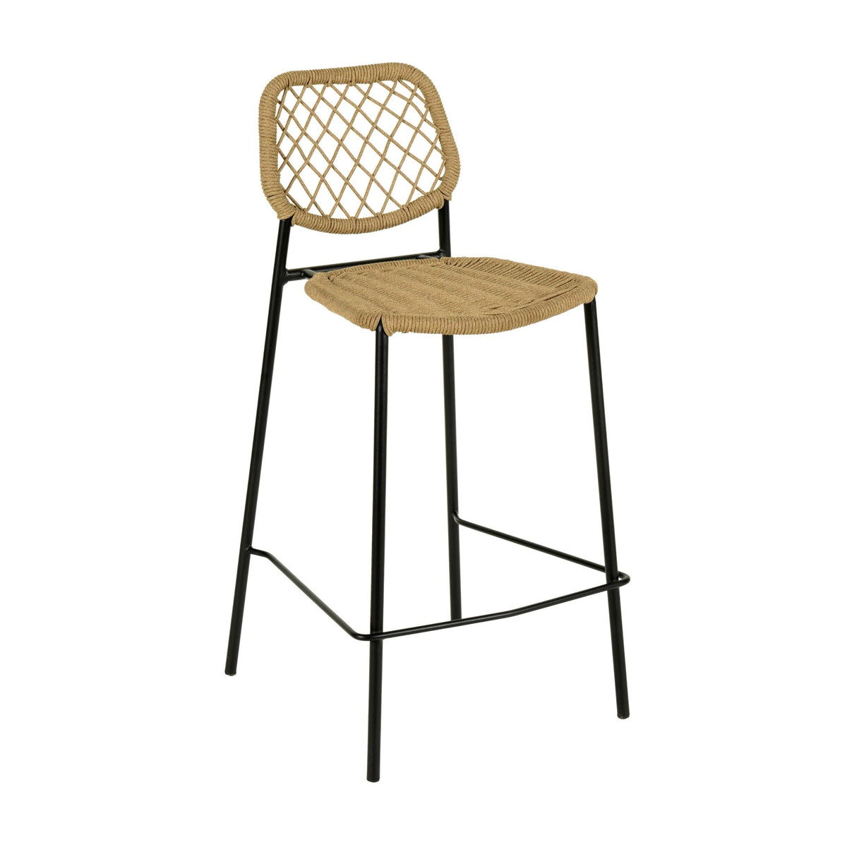 Lucy Natural Dyed Cord Outdoor Counter Stool Stools| TOV