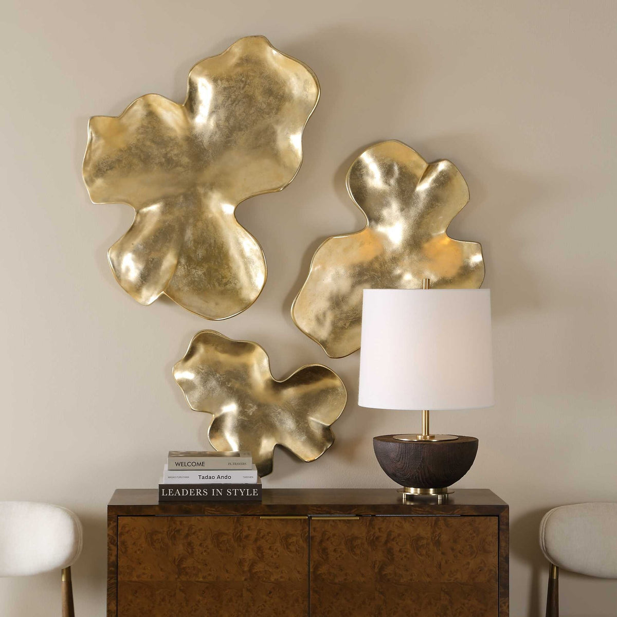 Lumina Gold Wall Decor, S/3 Wall Art| Uttermost