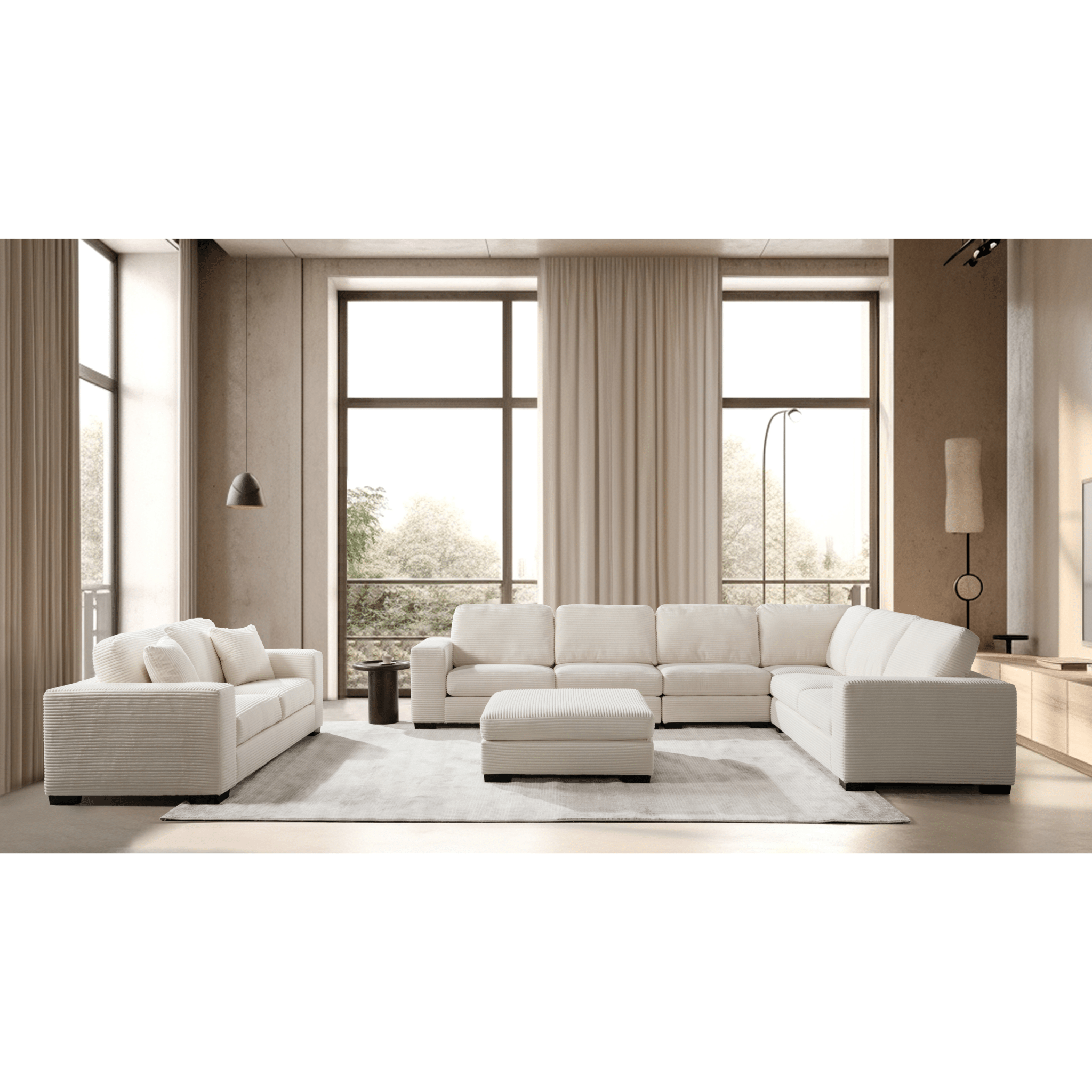 Luna Cream Ottoman W108 Ottomans| Roots Furniture