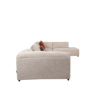 Luna Light Khaki Sectional - Al Rugaib Furniture