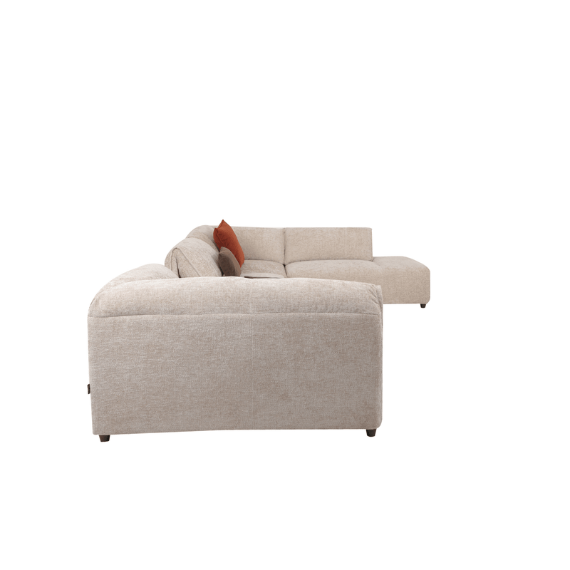 Luna Light Khaki Sectional - Al Rugaib Furniture