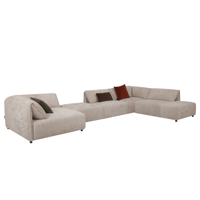 Luna Light Khaki Sectional - Al Rugaib Furniture