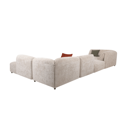 Luna Light Khaki Sectional - Al Rugaib Furniture