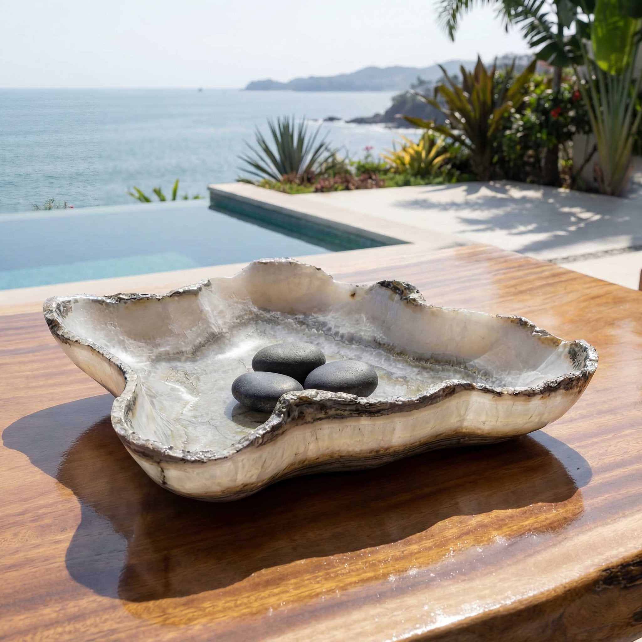 Lunara Indoor-Outdoor Stone Bowl Bowl| Uttermost