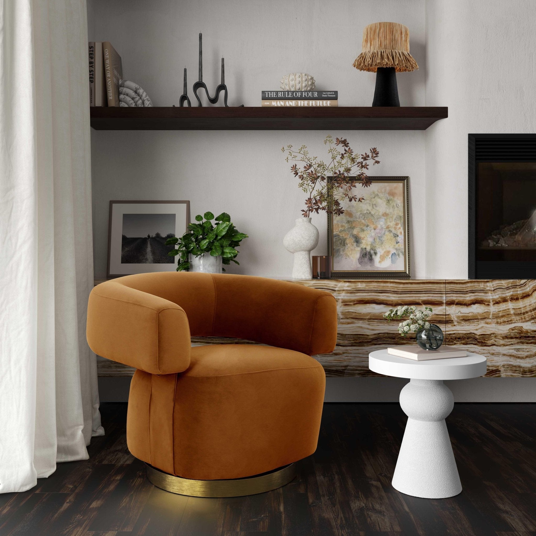 Lupita White Side Table End Tables| TOV