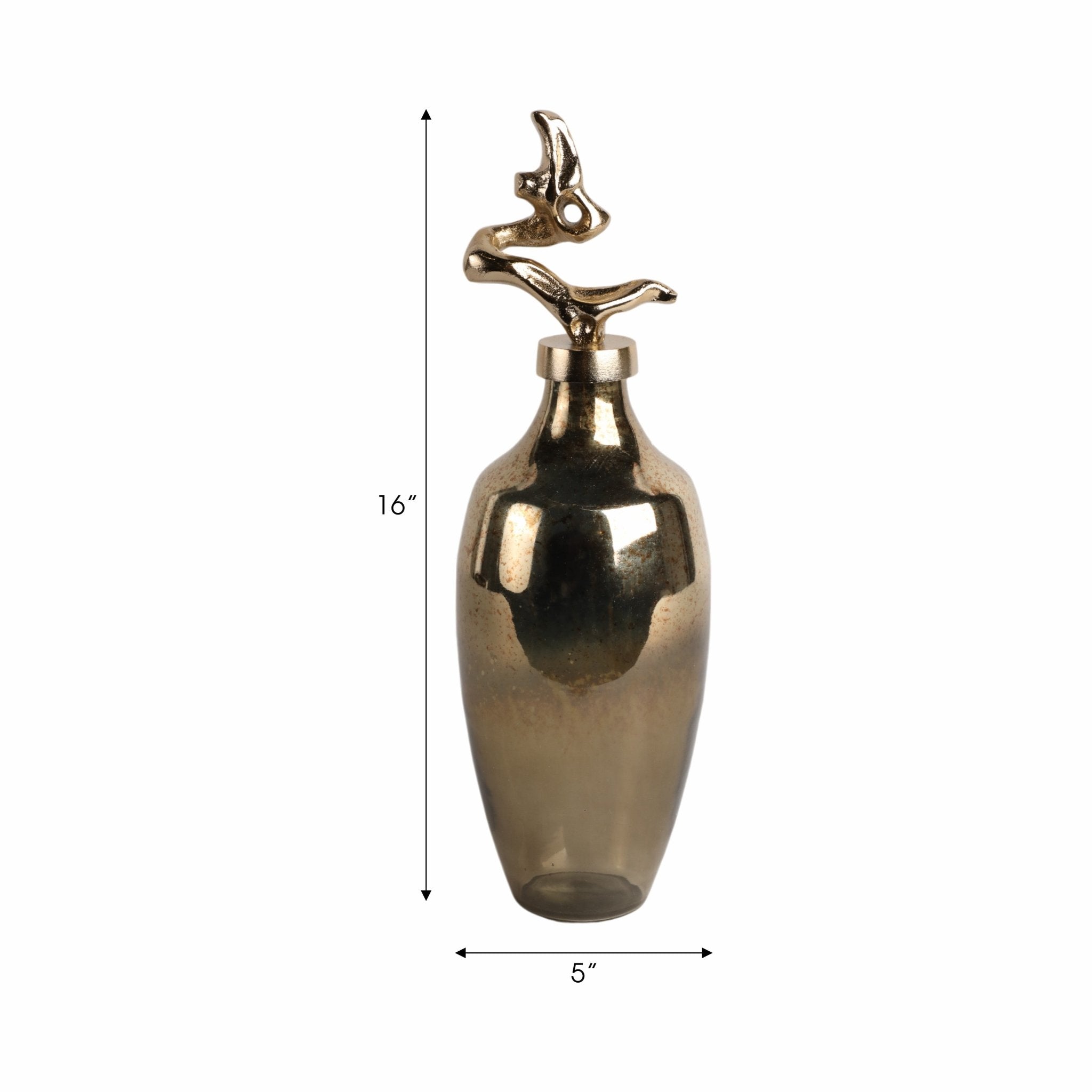 Lusaka Glass Bottle, Gold Vases and Jars| Sagebrook Home