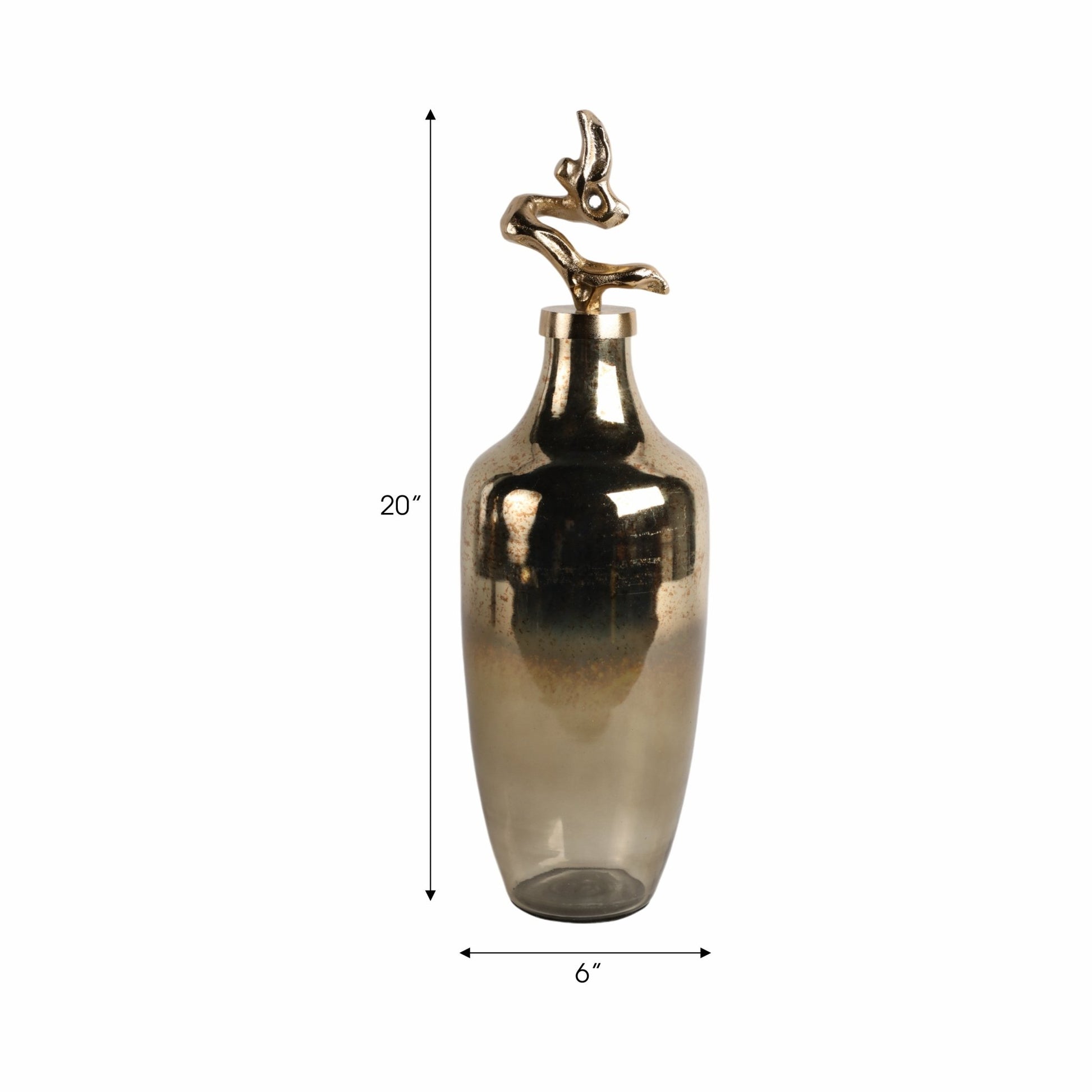 Lusaka Glass Bottle, Gold Vases and Jars| Sagebrook Home