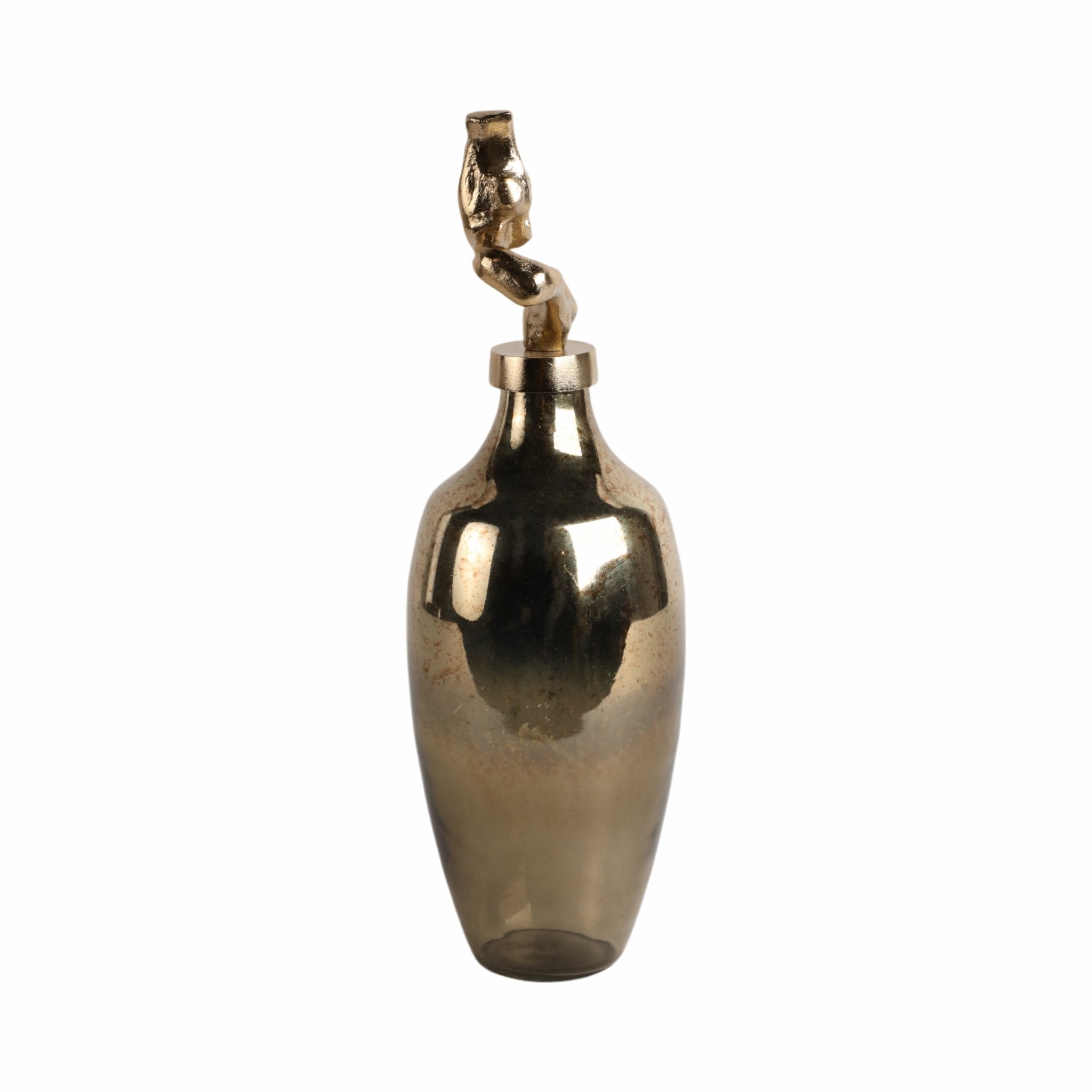 Lusaka Glass Bottle, Gold Vases and Jars| Sagebrook Home
