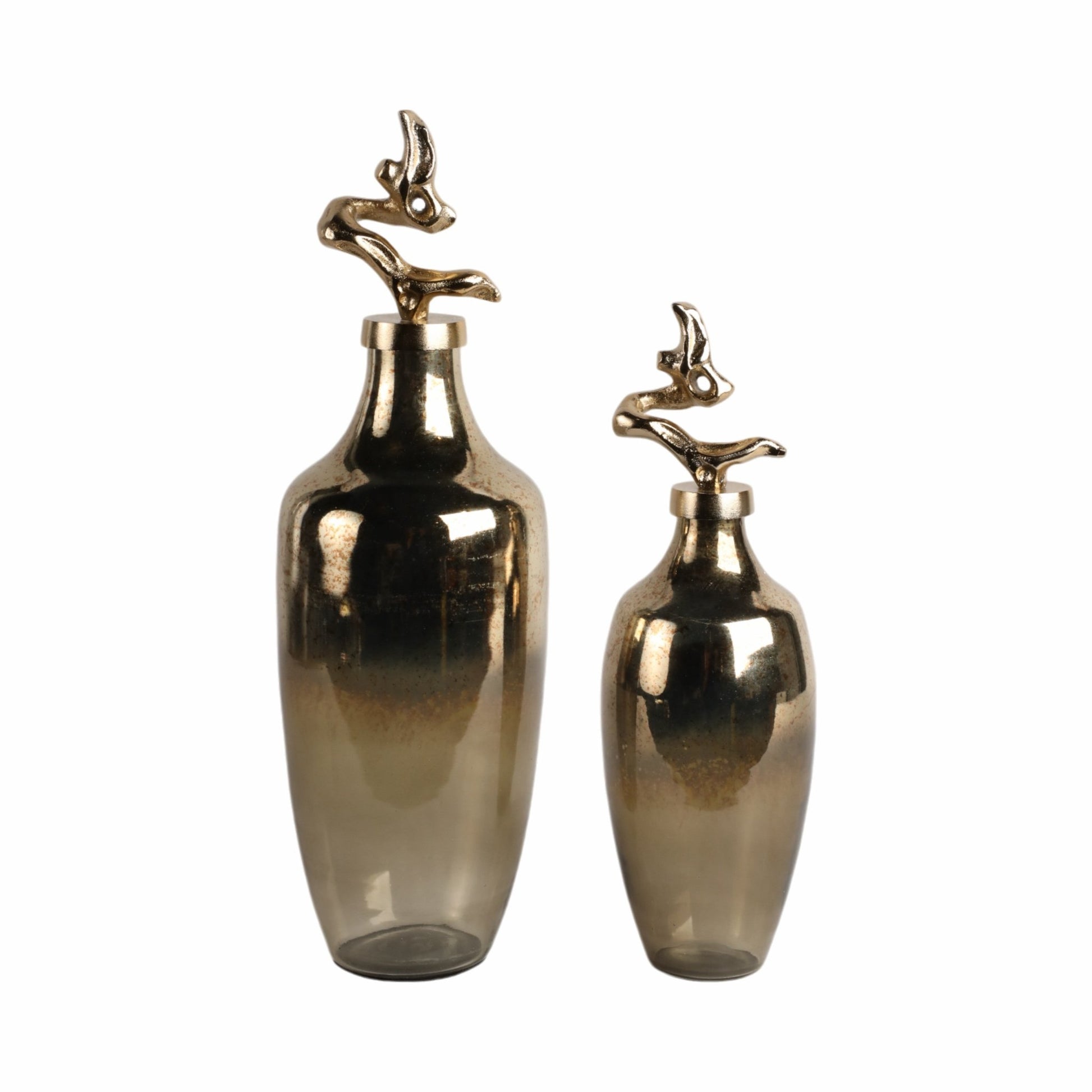 Lusaka Glass Bottle, Gold Vases and Jars| Sagebrook Home