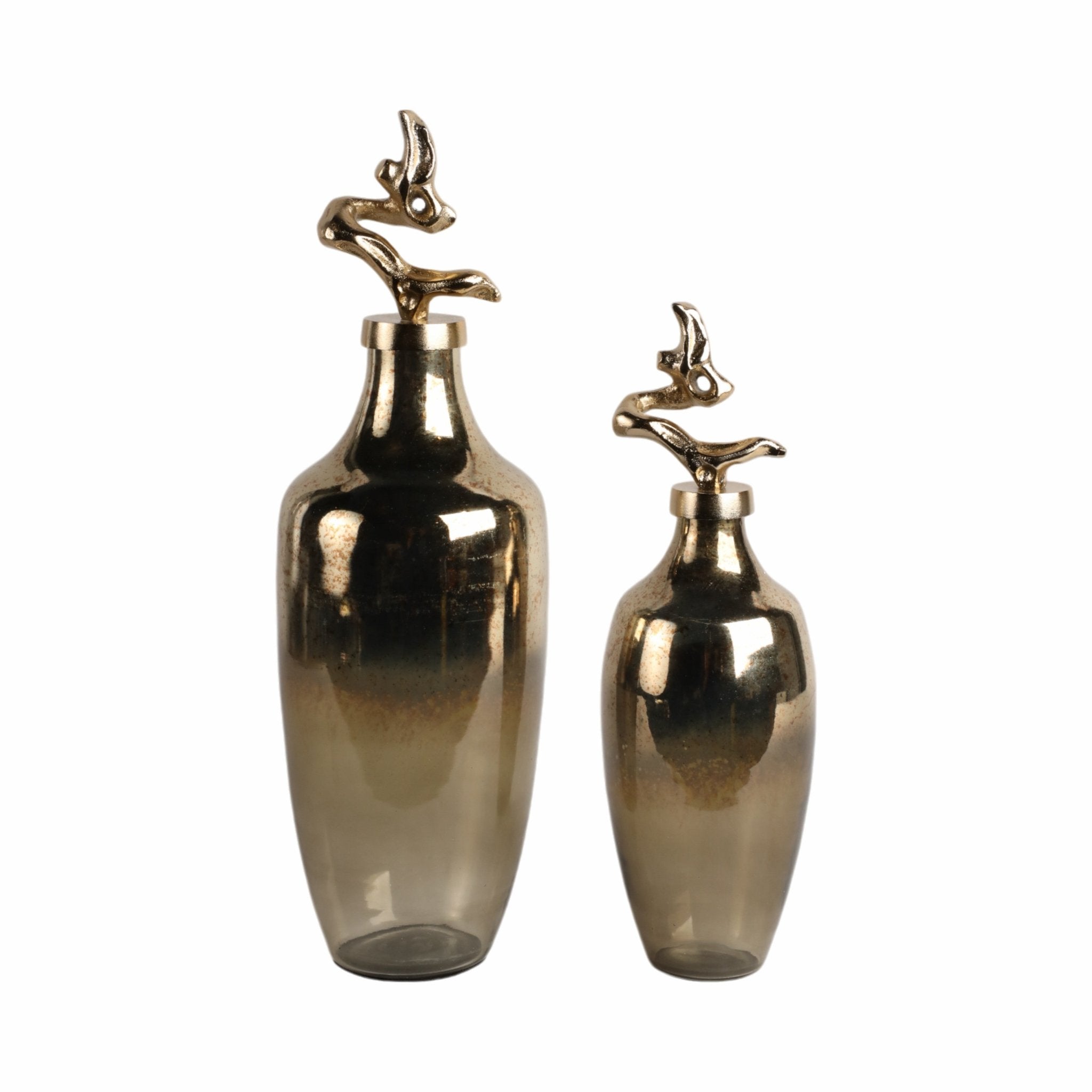 Lusaka Glass Bottle, Gold Vases and Jars| Sagebrook Home
