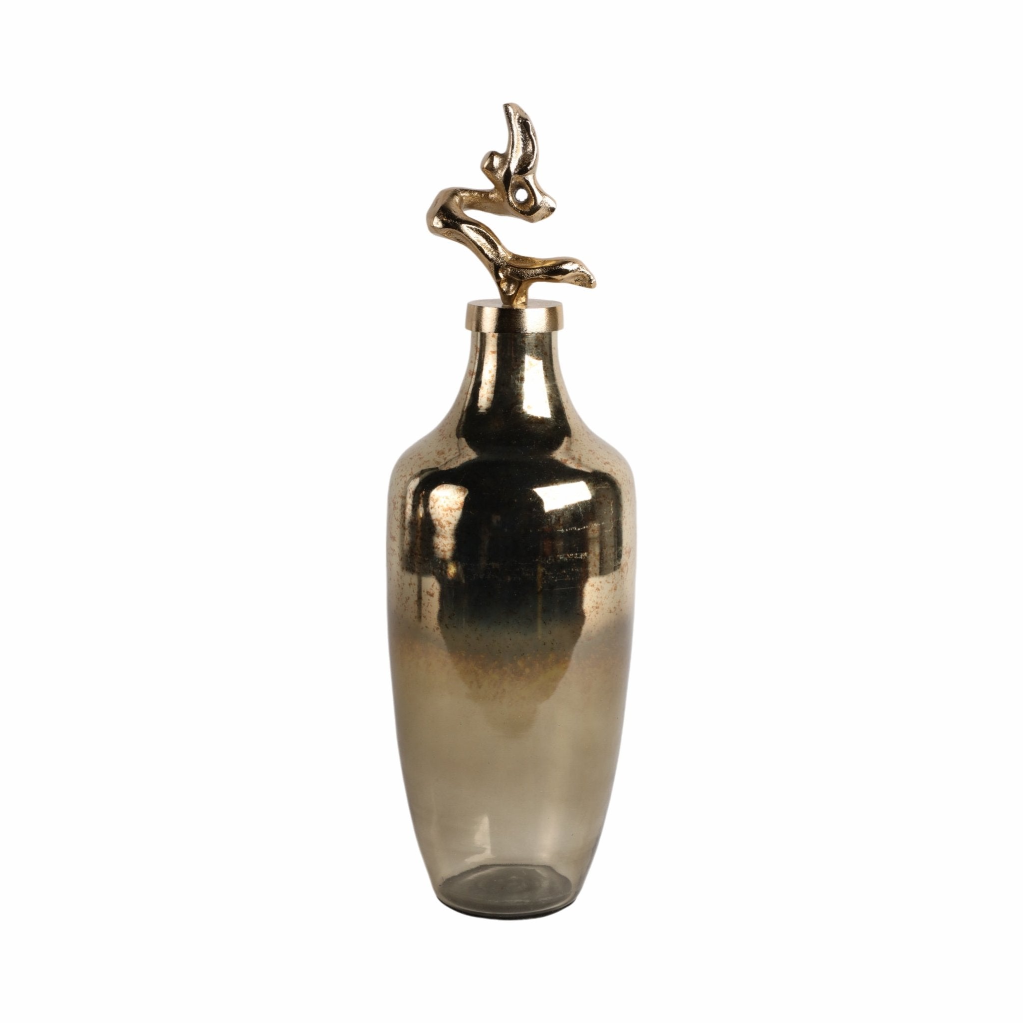 Lusaka Glass Bottle, Gold Vases and Jars| Sagebrook Home