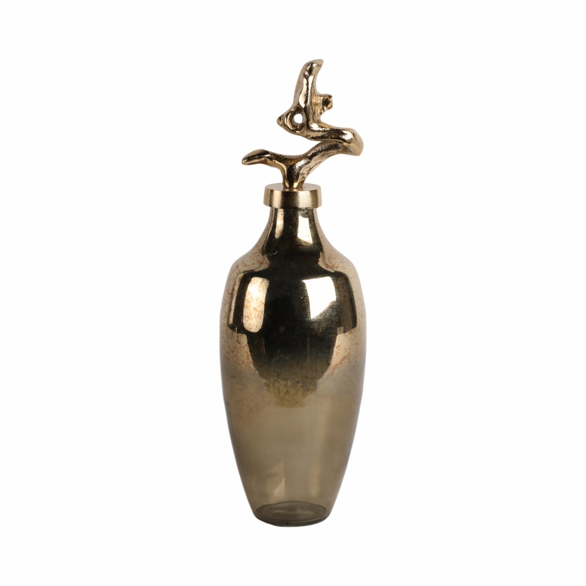 Lusaka Glass Bottle, Gold Vases and Jars| Sagebrook Home