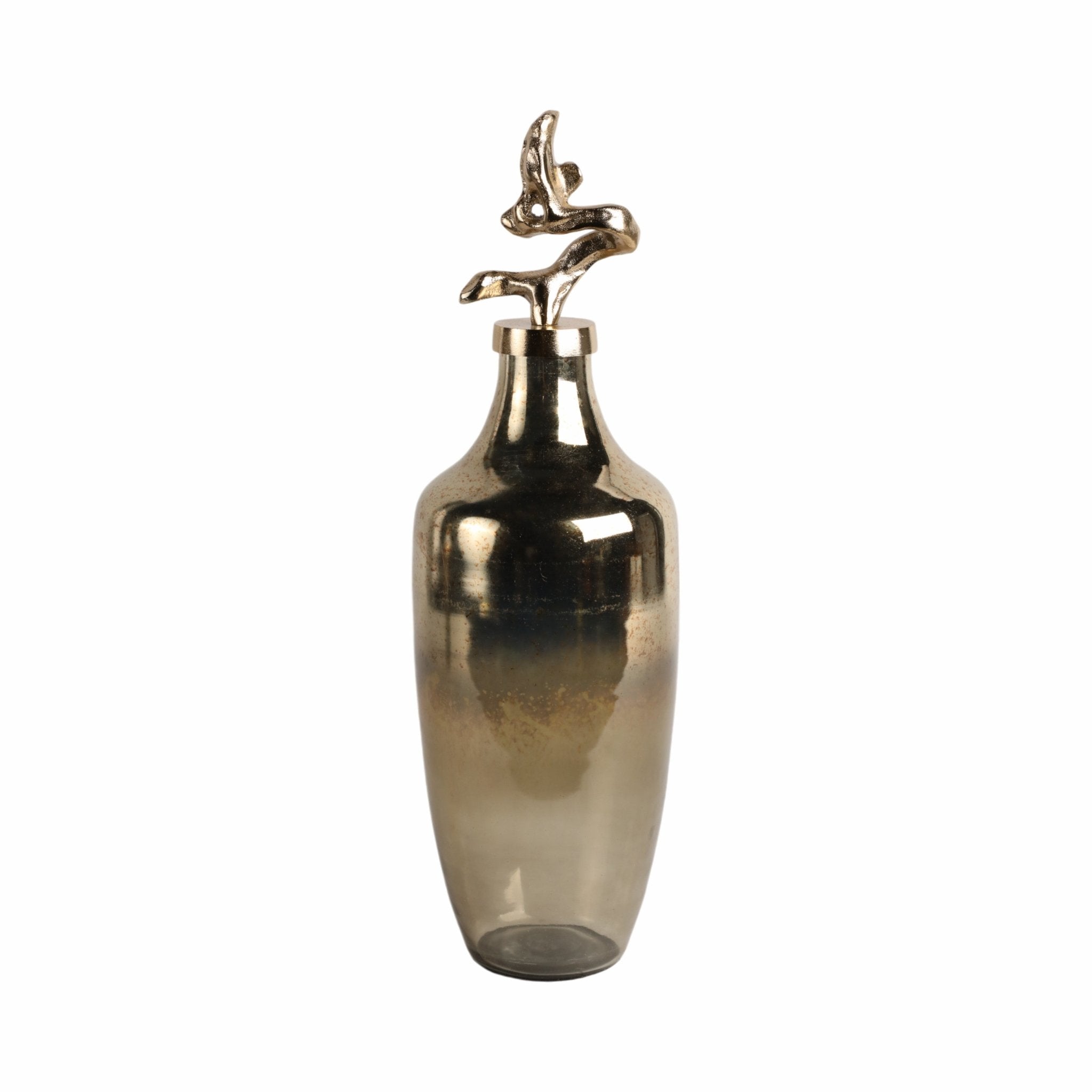 Lusaka Glass Bottle, Gold Vases and Jars| Sagebrook Home