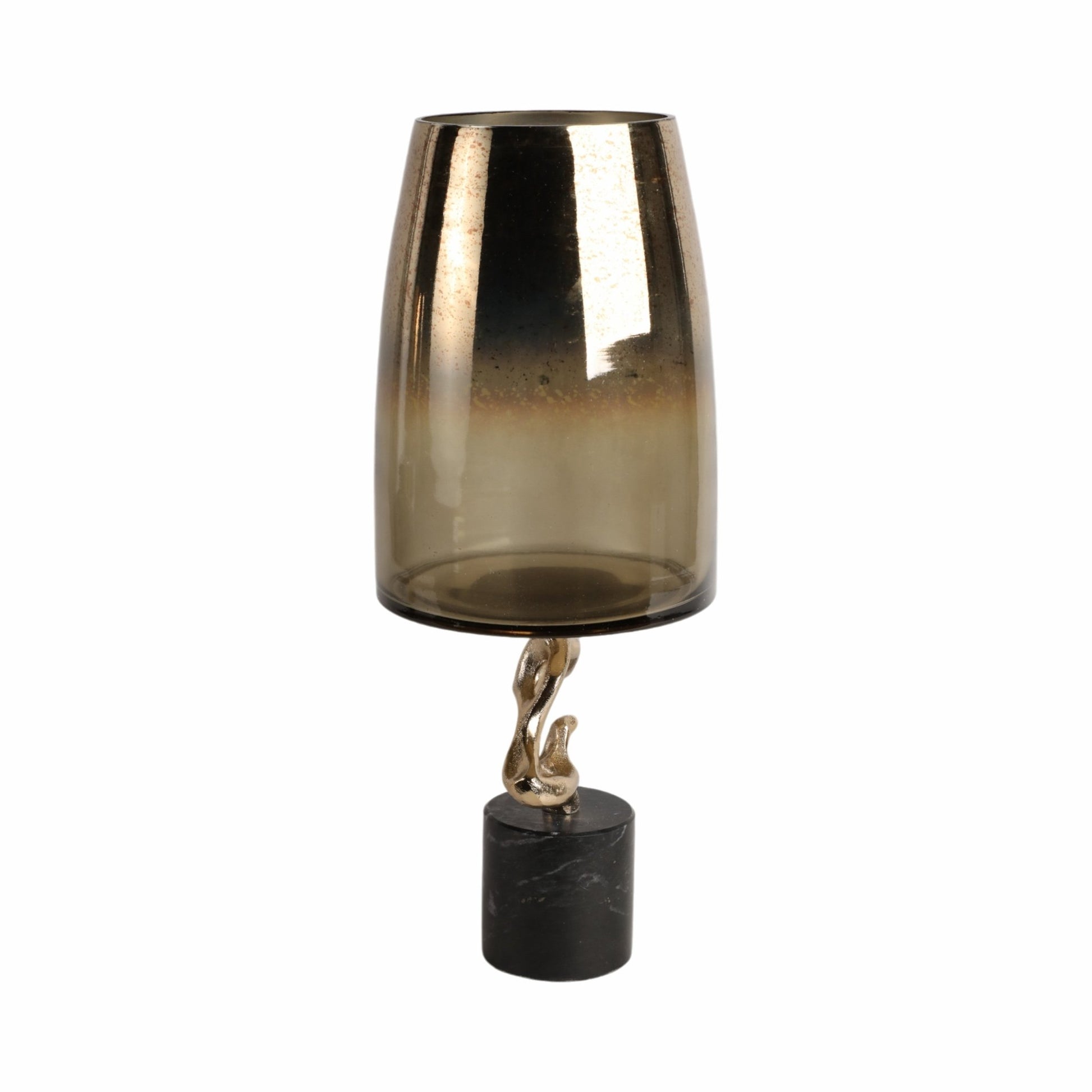 Lusaka Hurrican Glass W/stone Base, Gold Vases and Jars| Sagebrook Home
