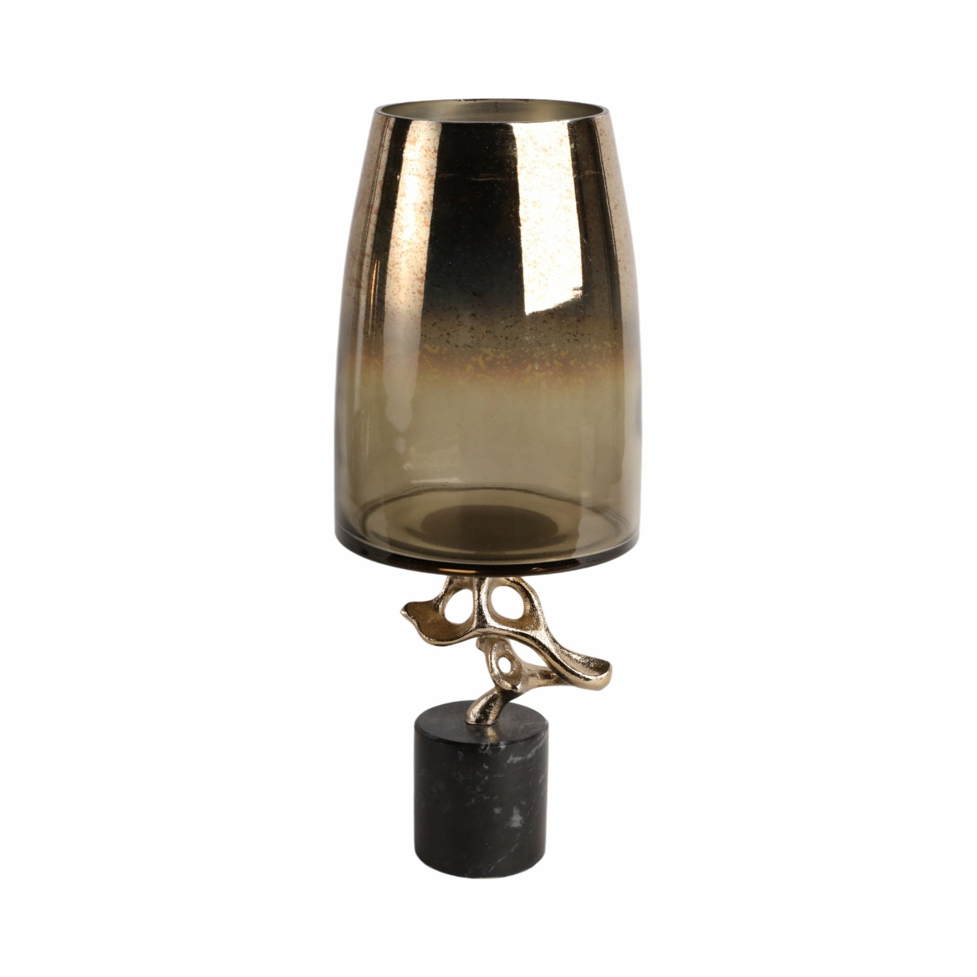 Lusaka Hurrican Glass W/stone Base, Gold Vases and Jars| Sagebrook Home