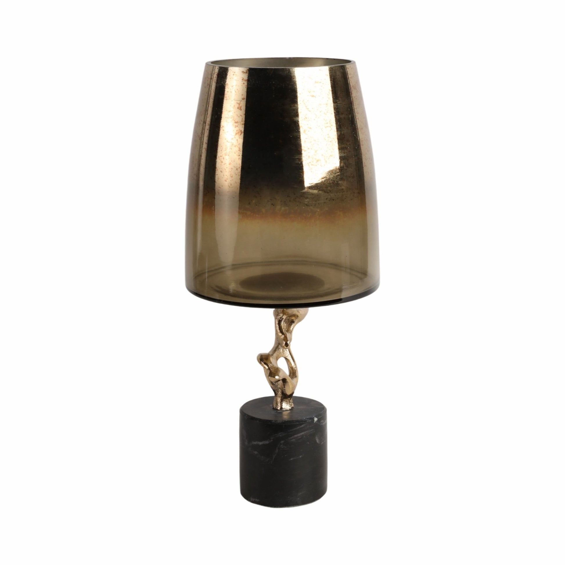 Lusaka Hurrican Glass W/stone Base, Gold Vases and Jars| Sagebrook Home