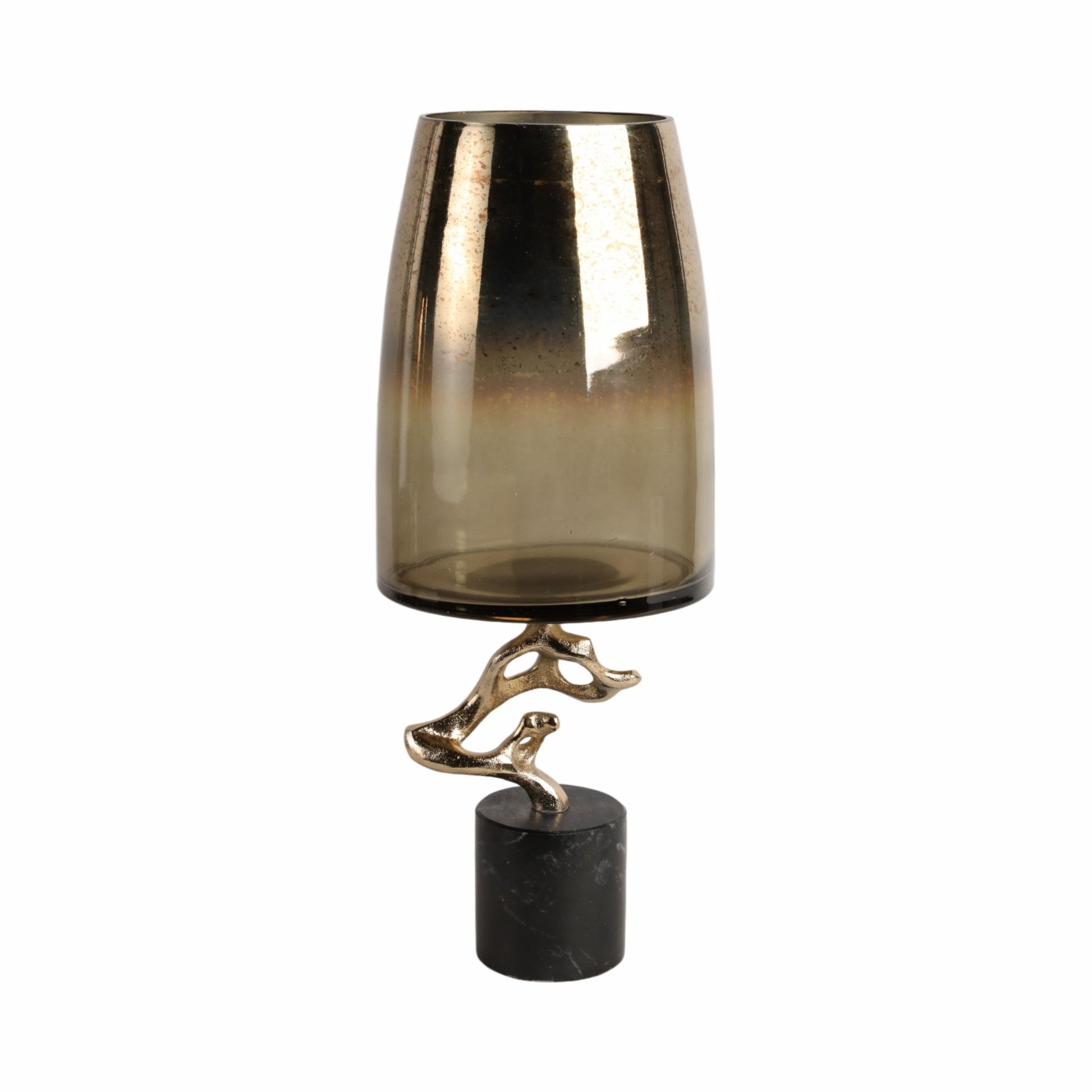 Lusaka Hurrican Glass W/stone Base, Gold Vases and Jars| Sagebrook Home