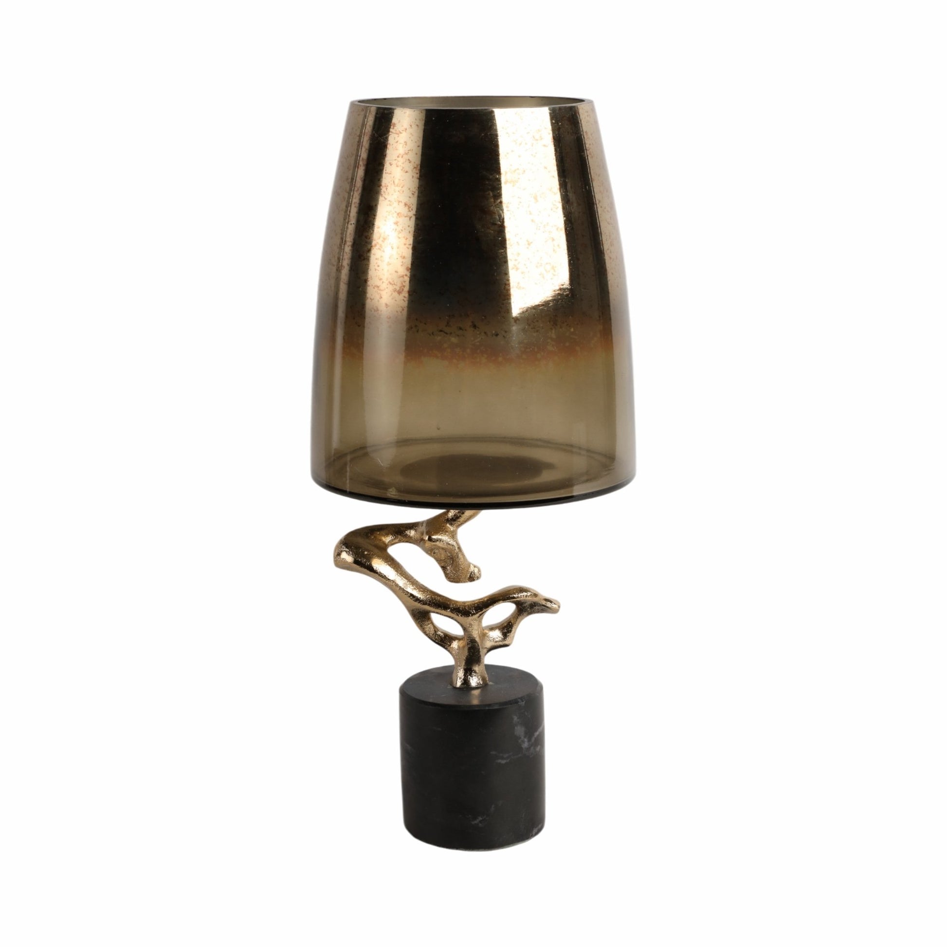Lusaka Hurrican Glass W/stone Base, Gold Vases and Jars| Sagebrook Home